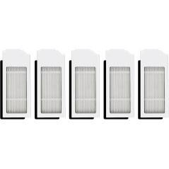 5-pak HEPA-filtre (hvide) til ECOVACS N20 Plus/X1 Omni/T10 serie – kompatibelt tilbehør