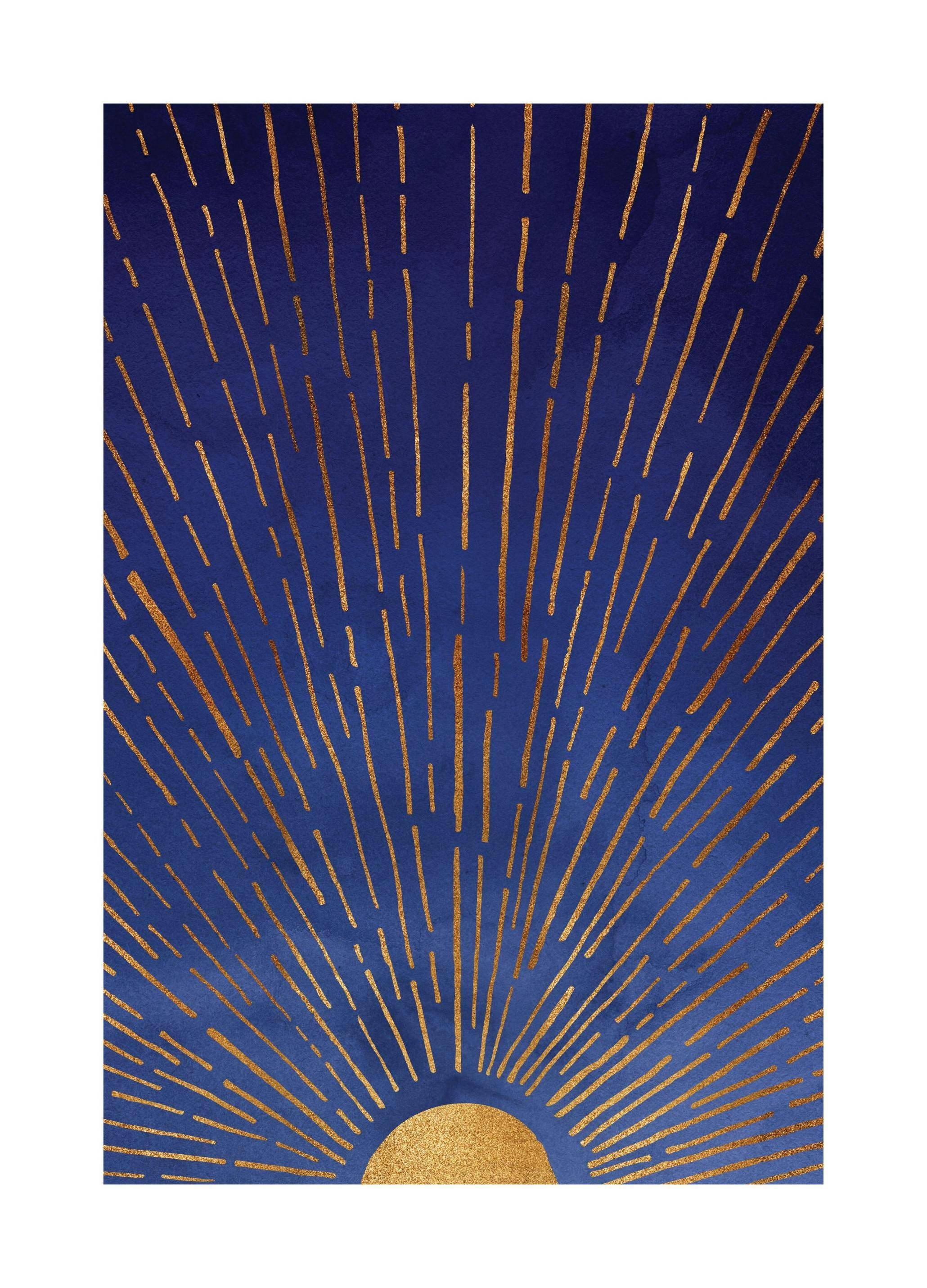 Kristian Gallagher - Twilight Blue and Metallic Gold Sunrise Poster (21x30 cm)