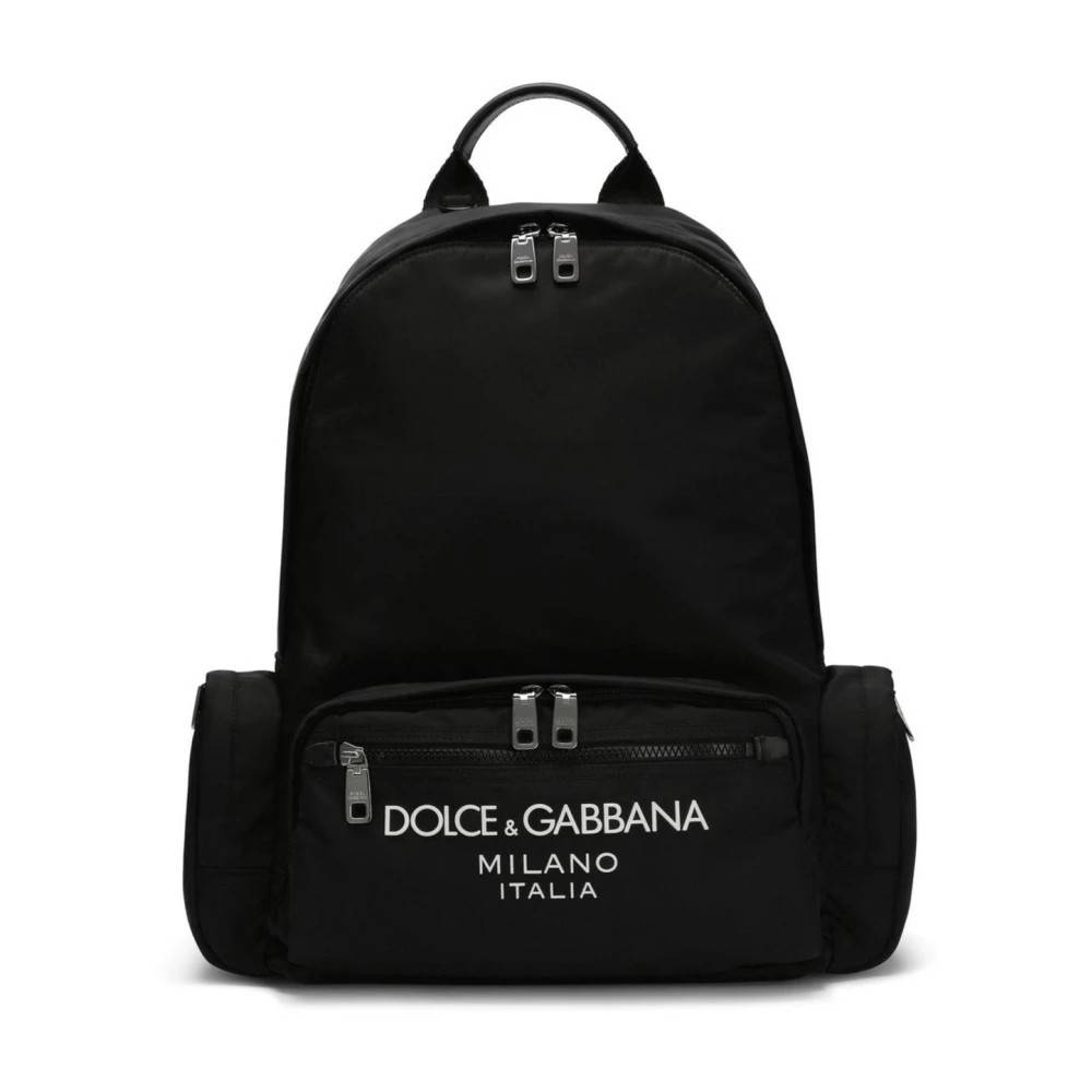 Dolce & Gabbana Nylon Logo Backpack - Tasker - Herre - Sort - ONE SIZE - Nylon