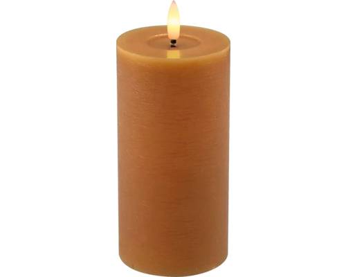 LED-Ljus LAFIORA vaxljus Ø7,5x17,5cm gyllenbrun