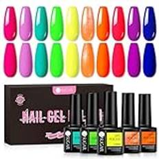 UR SUGAR UV nagellack neon, shellack nagellack neon gel nagellack gellack UV färggel set startset för nagelstudio nagelset med presentförpackning manikyrset