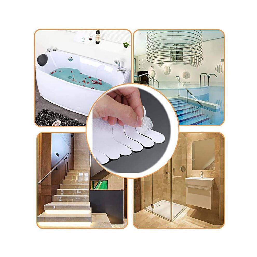 Bath Grip Stickers 48 Pcs Anti-Slip Strips for Shower with 4 Pcs Scraper Non Slip Strips Pad Bathtub Flooring Tape Mat