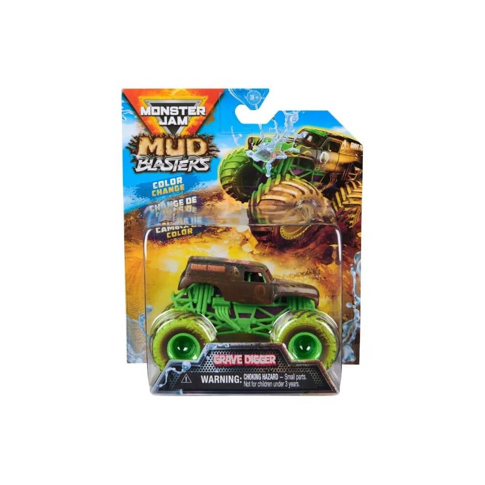 Monster Jam Mud Blasters Färgändringsserie 1 Grave Digger, Die-Cast Monster Truck