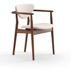 House of Finn Juhl - 109 Chair, Walnut, Hallingdal 65 0103 - Spisebordsstole - Finn Juhl - Beige,Træ farvet,Grå - Træ/Tekstilmateriale