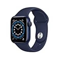 Apple Watch Series 6 GPS med 40 mm blått aluminiumhölje och mörkt marinblått (Deep Navy) sportarmband (Renoverad)