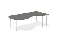(ComputerSalg) Skrivebord DNA 2000x1200mm antracit højre bordplade