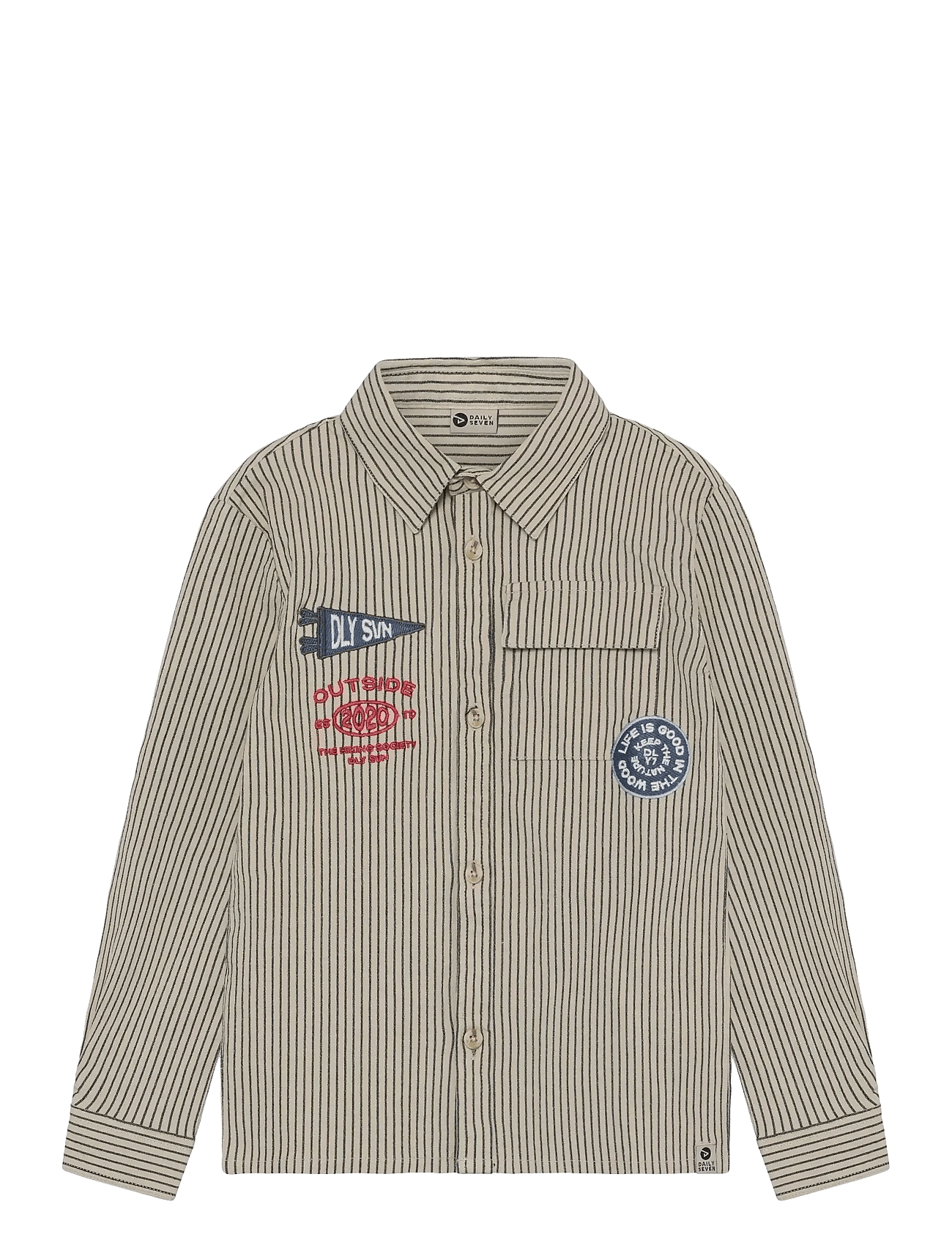 Daily 7 Shirt Longsleeve Small Stripe - Beige - 104