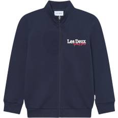Les Deux Racing Zipper Track Sweatshirt Kids Str 122/128 - Dark Navy Sweatshirts hos Magasin