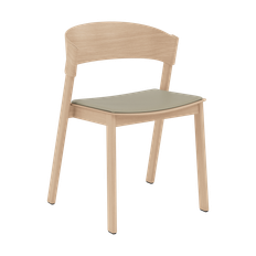 Muuto Cover Side Chair leather Refine leather stone-Oak - Grå