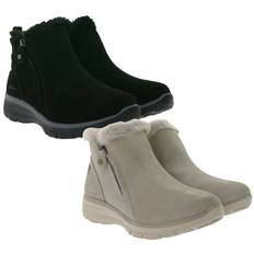 SKECHERS Damen Easy Going High Zip 2 Ankle-Boots mit Air-Cooled Memory-Foam Winter-Schuhe Waterproofed 168042 Beige oder Schwarz