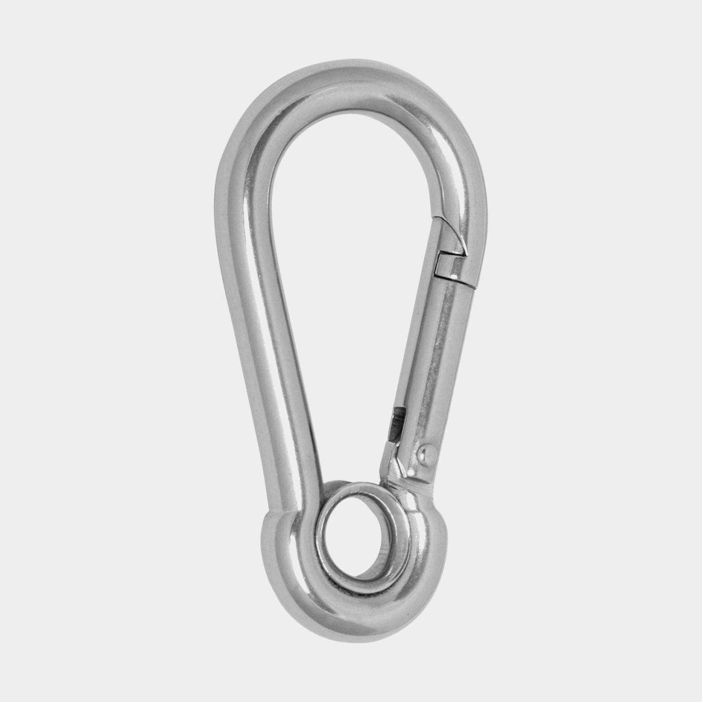 Karabinhage med øje & øsken 1852-Marine, rustfrit stål, Ø9 mm, 100 mm
