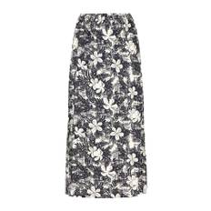 Weird Fish Gia Eco Viscose Printed Midi Skirt Dark Denim Size 8