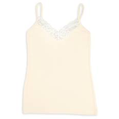 Engel Women's Top mit Spitze Underställ siden Dam Storlek 34/36 Färg vit