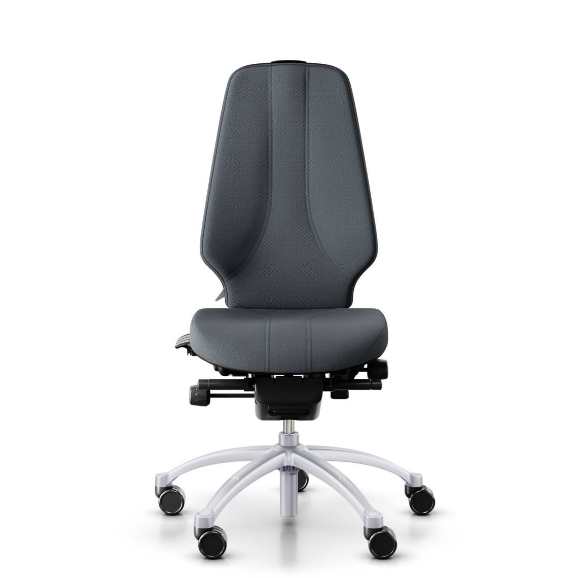 Kontorsstol RH Logic 400, Tyg Grey (Select SC60003), Nackstöd Nej, Armstöd Nej, Fotkryss Silver, Val av hjul Hjul för hårda golv