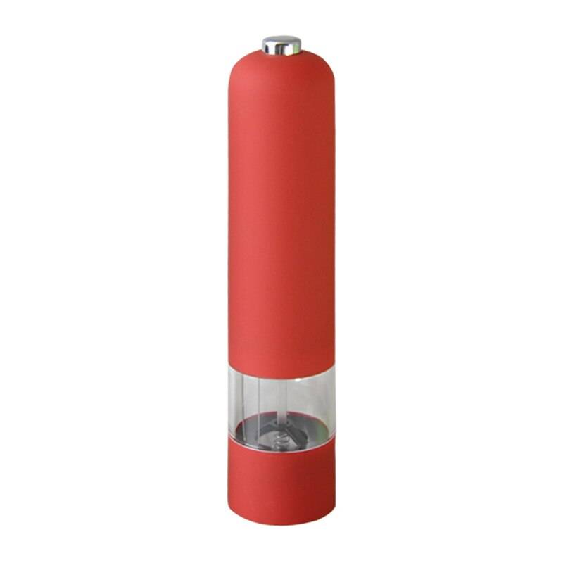 Automatisk elektrisk pepparkvarn led-ljus salt peppar malningsflaska keramik kök kryddor mala verktyg saltkvarnar #9 - Röd 22.5 x 5.2cm