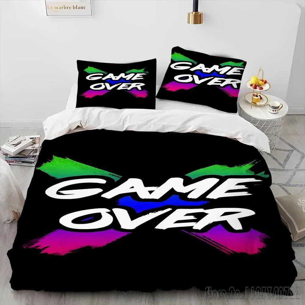 Tecknad Spelare Spelkontroll Komforter Täcktäckeset HD Komforteröverdrag för Barn Sängkläder Sängkläder Sovrumsinredning Baby 120x150cm