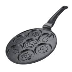 Herzberg HG-CP267ANL: 26 cm marmorbelagd pannkaka & crepepanna - 7 söta djur
