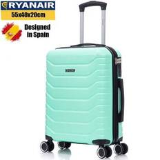 Kabinväska 55x40x20cm ABS+Polykarbonat (40L) Halvstyv Liten Trolley Handbagage 4 360º Roterande Hjul Numeriskt Lås - 20 Tum - Svart/Marinblå/Gul/Mintg - Mintblå