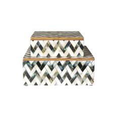 Speedtsberg - Æske til opbevaring flere størrelser, Sort/Hvid/Guld Stor 20x20x8cm