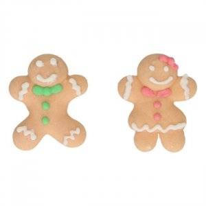 Sockerdekor - Pepparkaksgubbar - 12-pack