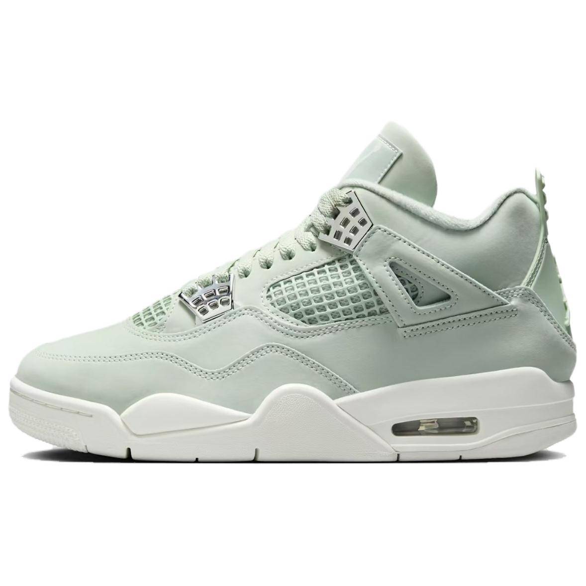 Air Jordan 4 Retro Abundance / Seafoam Damsneakers Grön Segel Metallic-Silver HV0823-003 cm gray