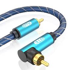 Koaxialljudkabel Subwooferkabel rätvinklad digitalljud RCA-kablar RCA till RCA 90 graders koaxialkabel för Smart HDTV DVD-högtalare Hi-fi-mottagarkabel (1 M)