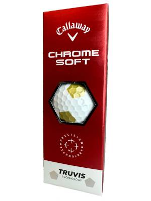 Callaway Golfbollar Chrome Soft 22 Truvis Guld/Vit (1st 3-pack)