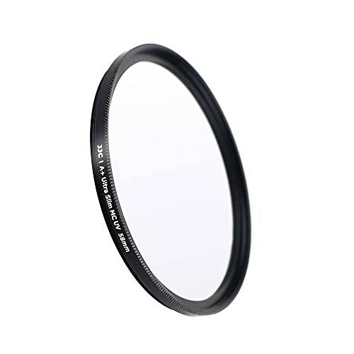 JJC 58 mm UV-filter ultratunt flerbelagt ultraviolett skydd linsfilter för Canon Sony Nikon DSLR-objektiv med 58 mm gänga