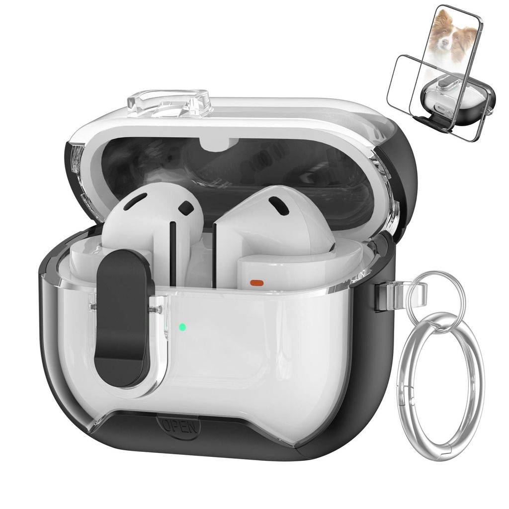 Fodral med stativ för Samsung Galaxy Buds 3 / 3 Pro – Svart
