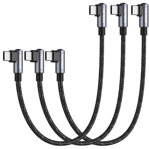 Rättvinkel USB C till USB C-kabel 30cm 3Pack 65w