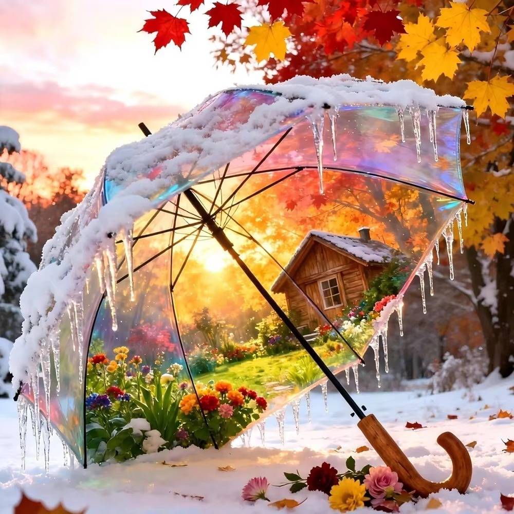 Diamond Painting 5D Umbrella Maple Leaf Autumn Scenery Mosaic Handicrafts Unique Hobby Creative Gift