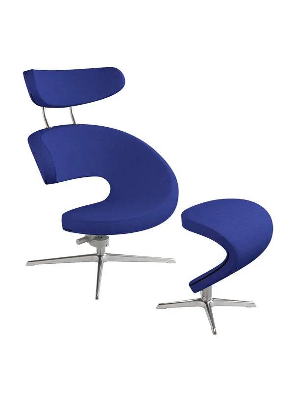 Peel™ Lænestol, venstre fra Variér Dark blue HAL773 / Inklusiv skammel - Jacobsen Plus