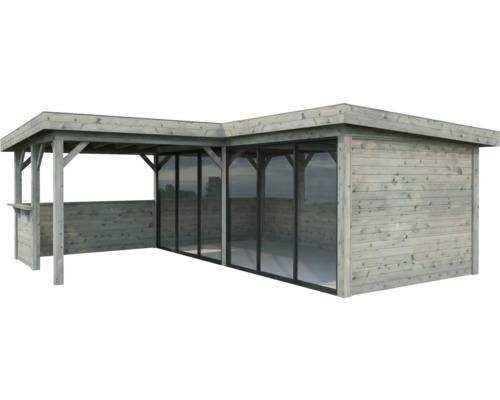 Paviljong PALMAKO Lenna Slide+ 24,9m² set 722 588x588cm doppimpregnerad grå
