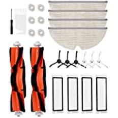 Tillbehör för Xiaomi robotdammsugare, 24 delar, tillbehör för Xiaomi Roborock S5 S50 S51 S55 S5 max S6 Pure S6 maxV, vardagsrumsdelar, 2 centralborste, 6 sidoborstar, 4 filter, 4 torkdukar, 6 filterkärnor, 2 verktyg