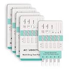 5 x tester Accudoctor multiläkemedelstest 10 läkemedel i urin THC cannabis marijuana kokain MET MDMA amfetamin BZO snabbtest urin testremsor multidrogtest läkemedelstest 2 tester