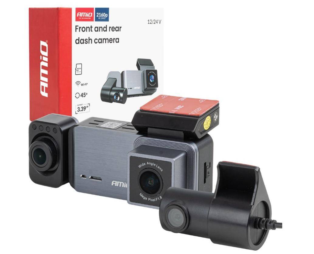 AMiO 04802 Dashcam Bildschirmdiagonale: 3,39tommer, microSD, Videoauflösung: 2K (2560×1440)