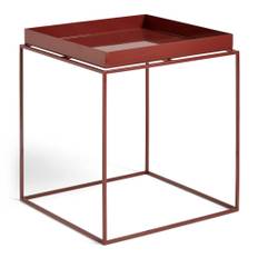 HAY - Tray Table 40x40 cm Chocolate High Gloss - Sidobord - Svart - Metall