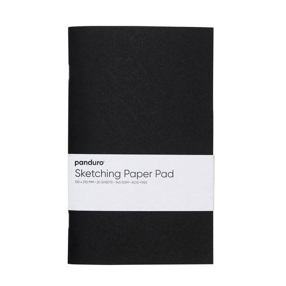 Panduro Sketch, skissblock med mjuk pärm, 13×21 cm, 30 ark, 140 g/m²