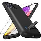 Batterifodral för iPhone 15 Pro, Real 8500mAh Slim Rechargeable Extended Charging Case, Portabelt skyddsfodral med batteri för iPhone 15 Pro, 6,1 tum - Svart