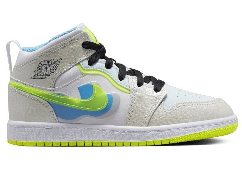 Jordan 1 Mid SE Platinum Tint Blue Tint University Blue Volt (PS) - 34
