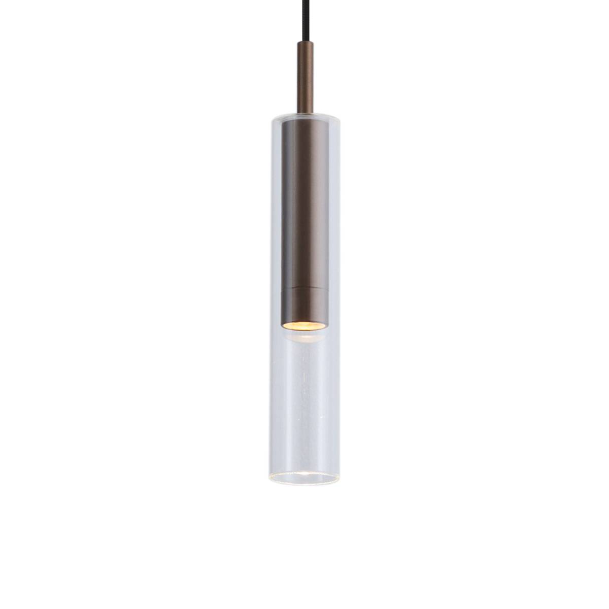 Moderne spotlight mørk bronze med klart glas til 1-faset skinnesystem - Slimline Loyce