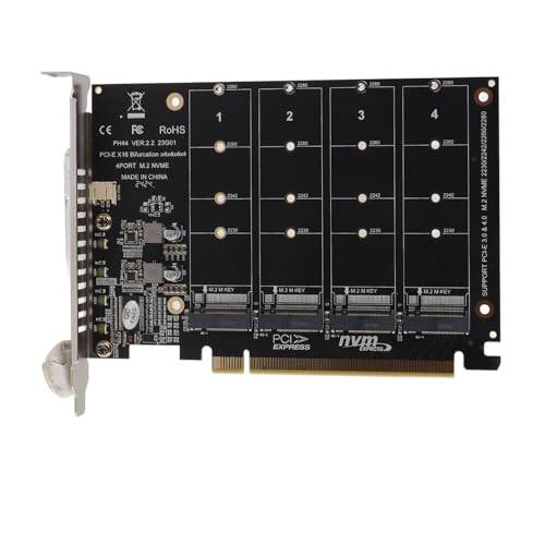 4 Port NVMe Till PCI-e Host Controller Expansion Card, M.2 NVME To PCIe X16 Adapter, M Key Hard Drive Converter Reader Expansion Card(ph44)