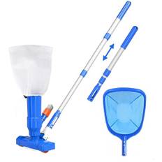 Poolrengöring golvdammsugare med poolhåv, 90 cm teleskophandtag bärbar pooldammsugare, dammsugare, dammsugare, rengöringsmunstycken pool rengöringsset för pool, spa, damm, bubbelpool