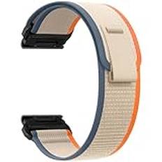 ZoRoll 22 mm QuickFit armband för Garmin Fenix E 47 mm/Fenix 8 47 mm/Fenix 7 Pro/7/6 Pro/6/5 Plus/5, elastiskt nylonkardborreband ersättningsarmband för Garmin Epix (Gen 2)/Garmin Epix – orange och