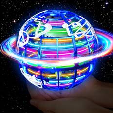 QEYIHO Fliegender Ball, Flying Orb Ball mit RGB Licht Magischer Boomerang Schwebender Ball Spinner Spielzeug Geschenke Hover Ball Toy für Kinder ab 6 8 10 Jungen Mädchen Indoor Outdoor Blau