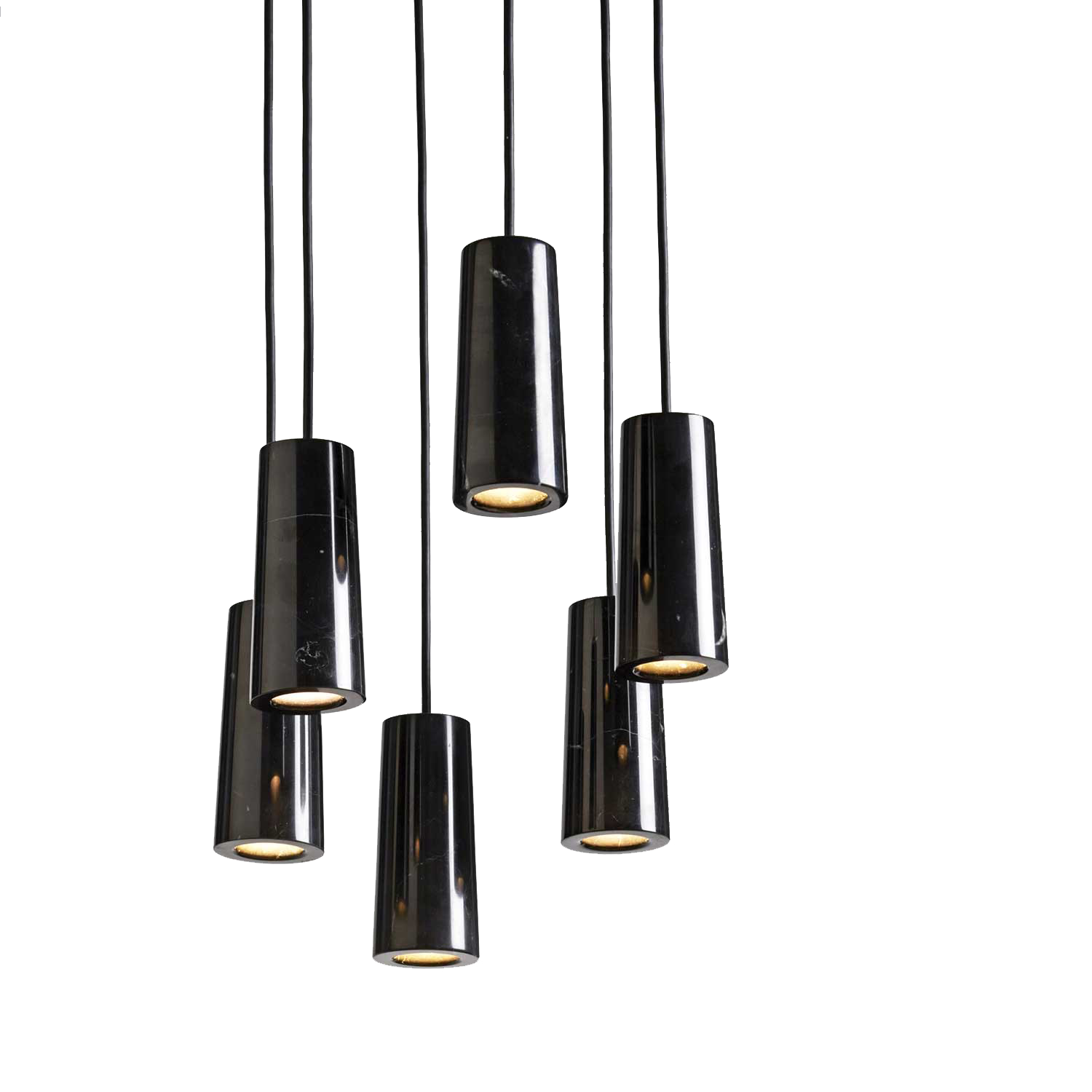 Terence Woodgate Core 6 kluster taklampa svart Marquina marmor