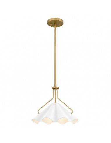 MEJIA Loftlampe i stål Ø35,6 cm 1 x E27 - Antik messing/Hvid tekstur