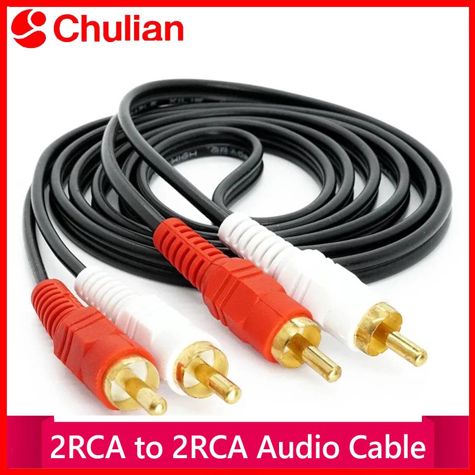 2RCA to 2RCA Audio Cable Dual Lotus Red White AV Line For MP3 DVD CD Player TV Radio Computer Amplifier Speaker Audio Connection