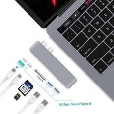 Mosible usb c hub thunderbolt 3 hub usb c dock med tf sd kortläsare pd hub 3.0 för macbook pro/air typ-c