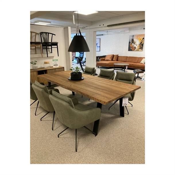 OUTLET - Stressless Wing (L) lænestol + skammel - Shadow Green Paloma læder - Signatur sokkel